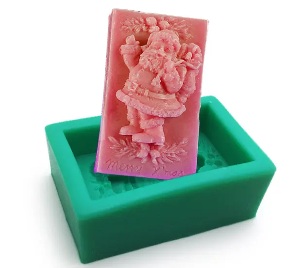 Santa theme rectangle silicone mould