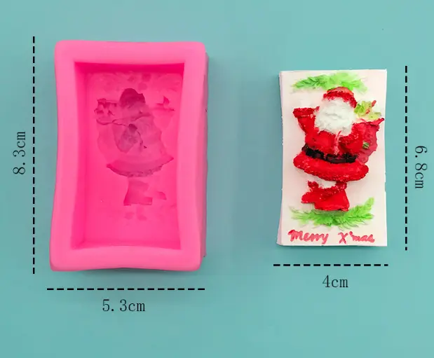 Santa theme rectangle silicone mould