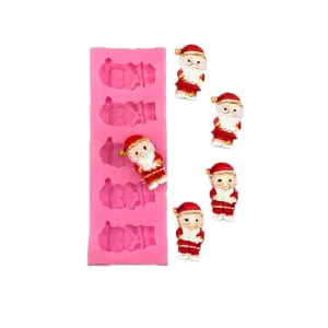 5 cavity Santa Claus silicone mould