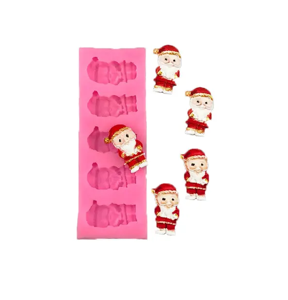 5 cavity Santa Claus silicone mould