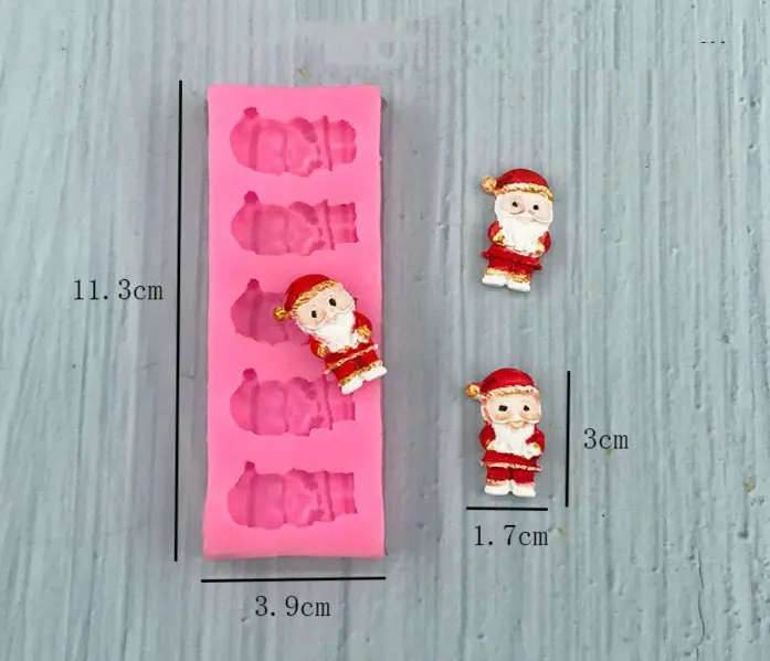 5 cavity Santa Claus silicone mould