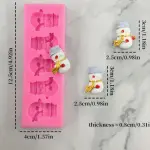 5 Cavity Christmas Snowman silicone mould
