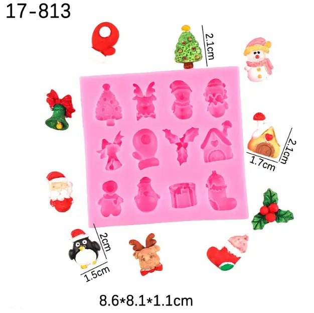 Christmas Snowman Santa Bells theme silicone mould