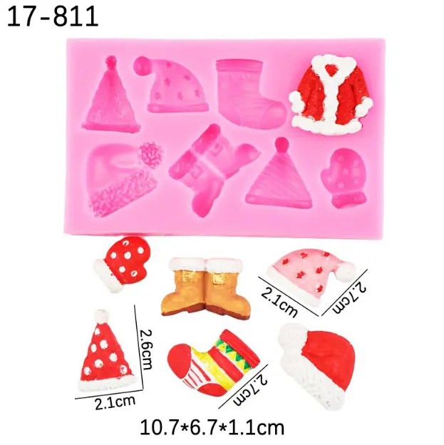 Christmas Clothes socks shoes jacket theme silicone mould