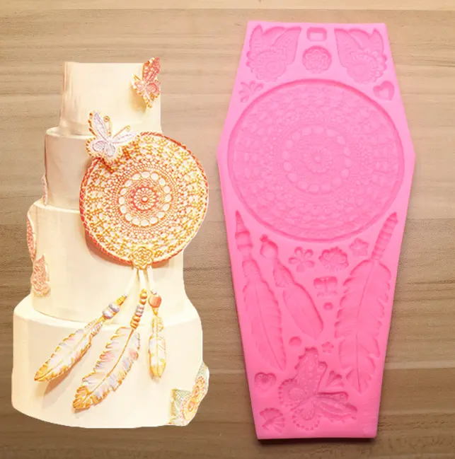 Dream catcher feather texture silicone Mould