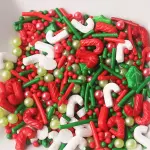 Christmas candy holly leaf theme Sprinklers 100gm