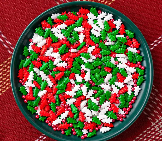 Mixed Colour Christmas Tree Sprinklers 100gm