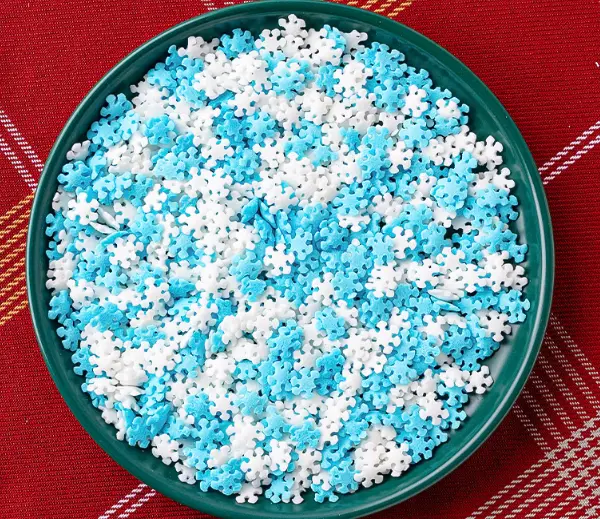 White and Blue Snowflake Sprinklers 100gm