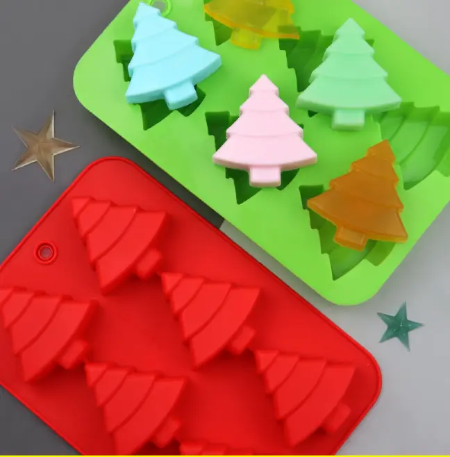 6 Cavity Christmas tree silicone mould