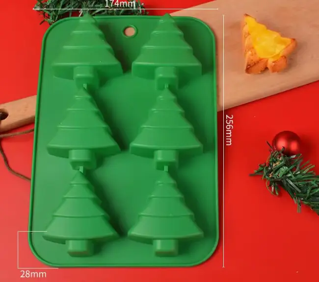 6 Cavity Christmas tree silicone mould