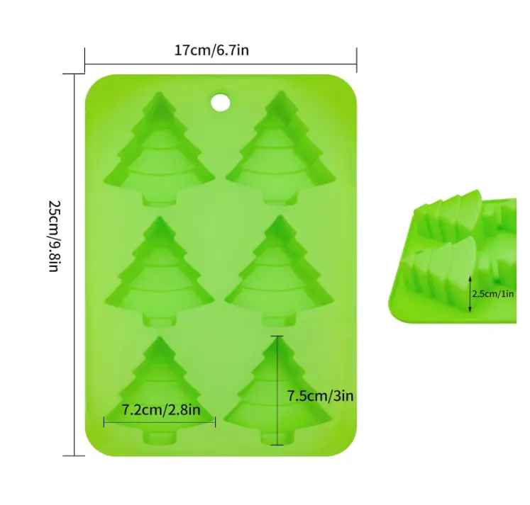 6 Cavity Christmas tree silicone mould