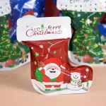 1 pcs Smell Proof Christmas Theme Sock Shape Self-sealing Ziplock Pouch