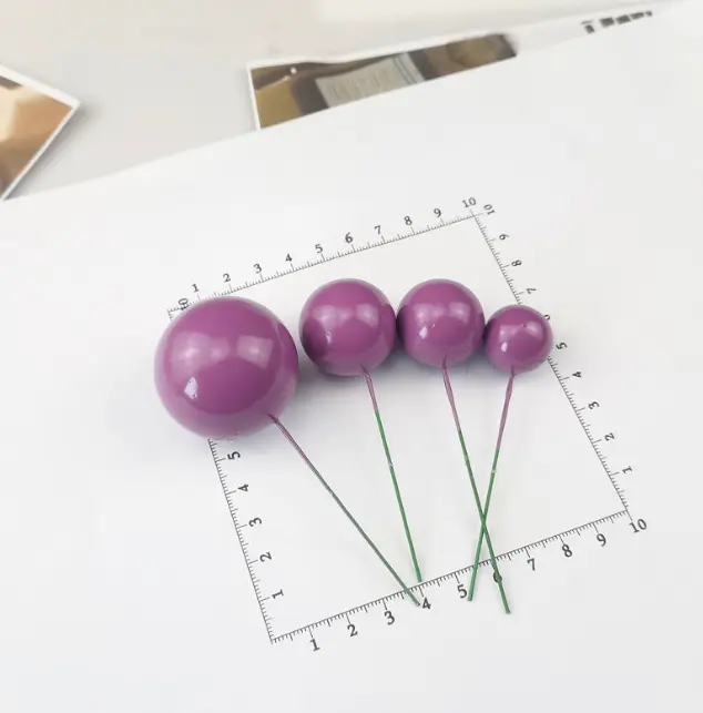 4 pcs Dark Purple faux balls set