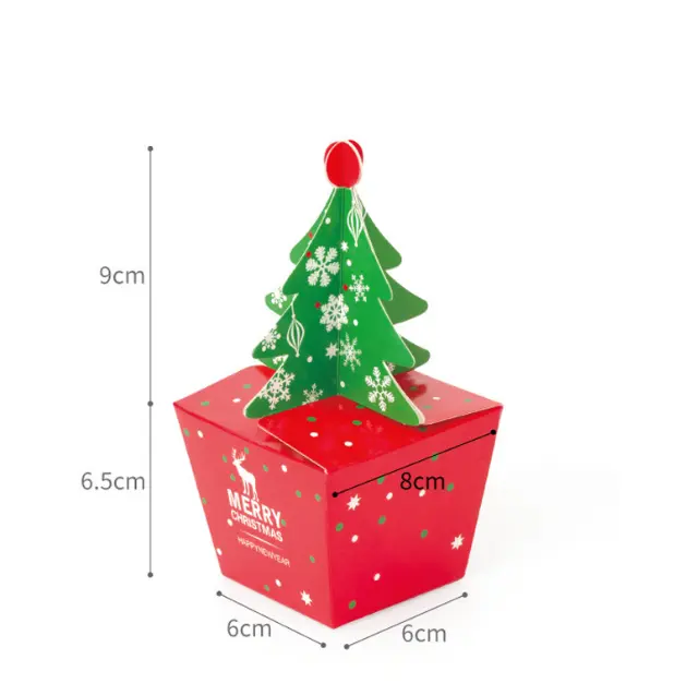 Red 3D Christmas tree Box (1 PACK = 5 PIECES)
