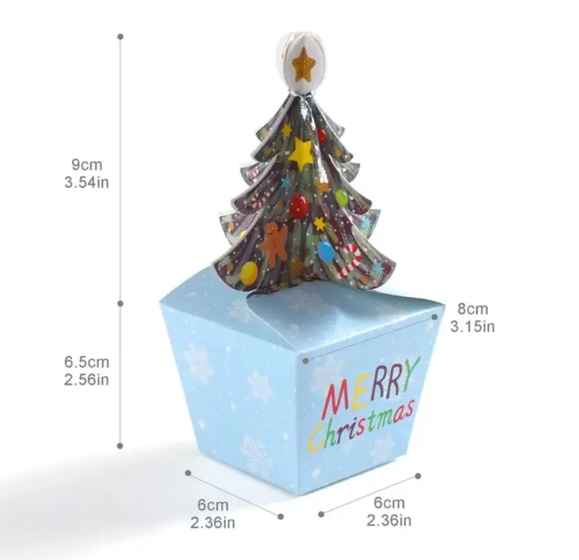 Blue 3D Christmas tree Box (1 PACK = 10 PIECES)