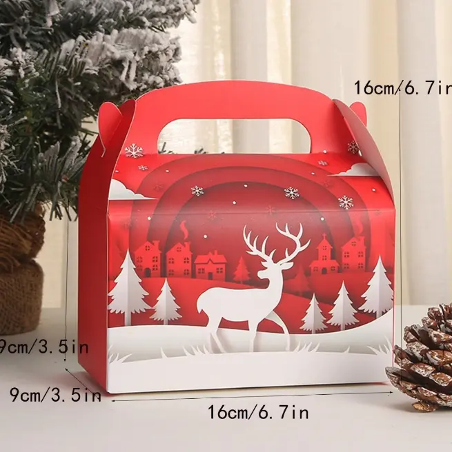 Cardboard Christmas theme Gift Box (1 PACK = 5 PIECES) Style 1