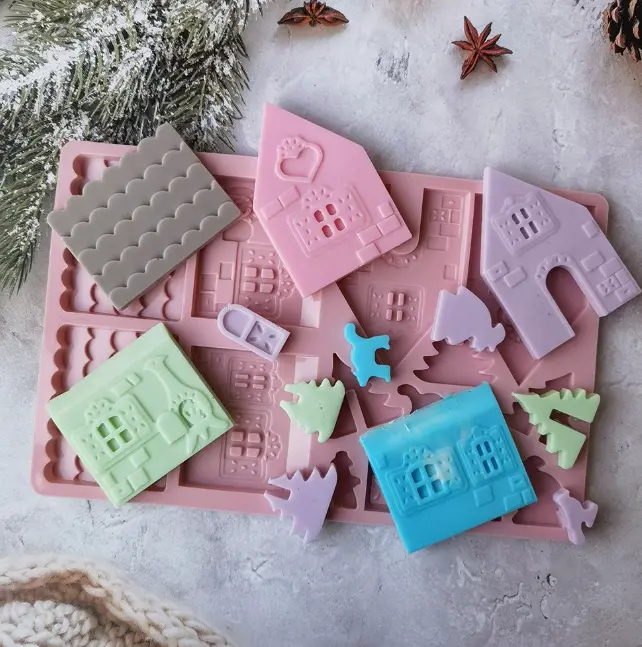 3D Ginger Bread House Christmas silicone mould
