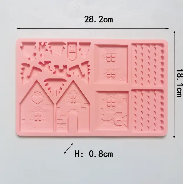 3D Ginger Bread House Christmas silicone mould