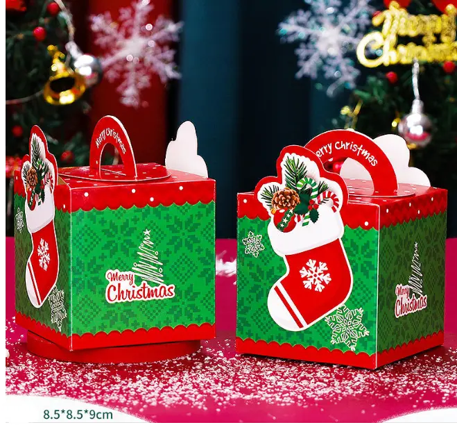 Small Christmas Snowman theme Gift Box (1 PACK = 10 PIECES) Style 3