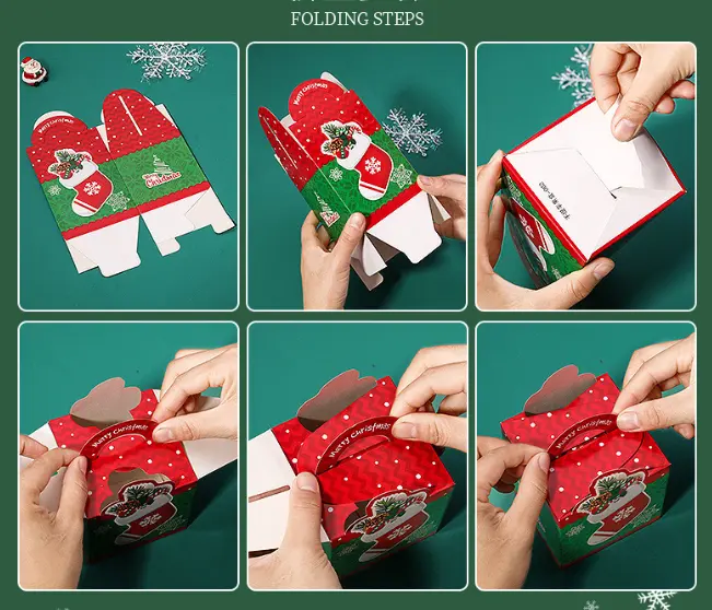 Small Christmas Snowman theme Gift Box (1 PACK = 10 PIECES) Style 3