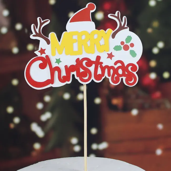 1 pcs Merry Christmas cake topper style 1