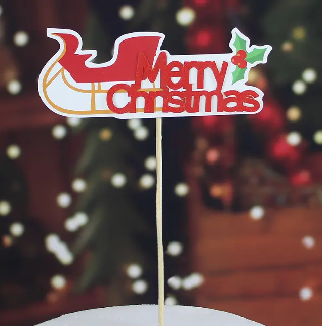 1 pcs Merry Christmas cake topper style 3