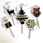 5 pcs Christmas theme cake cupcake topper set style 8