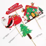 4 pcs Christmas theme cake topper style 3