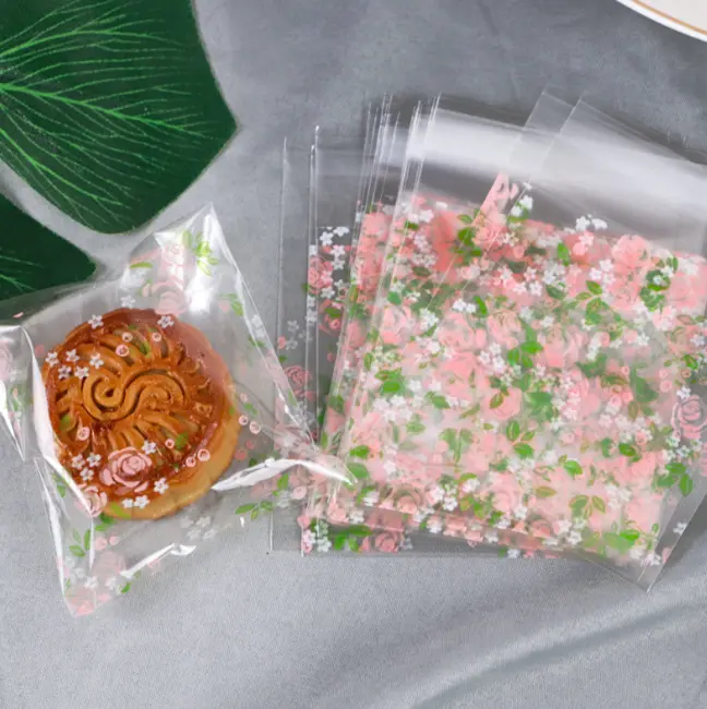 Floral Flower and leaf 100pcs Cookie Candy Sleeve