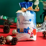 Christmas Loaf / Candy / cookies Bags with attached Drawstrings (1 PACK = 10 BAGS) STYLE 12