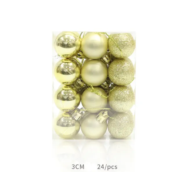 24pcs Golden Christmas Ball Decorations