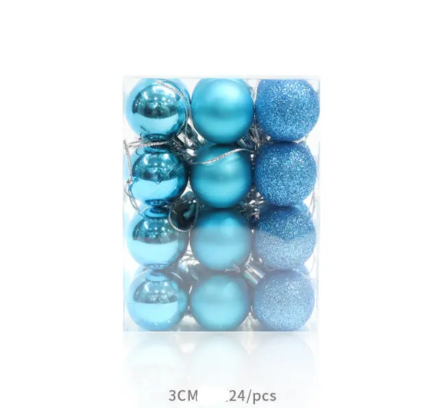 24pcs Blue Christmas Ball Decorations