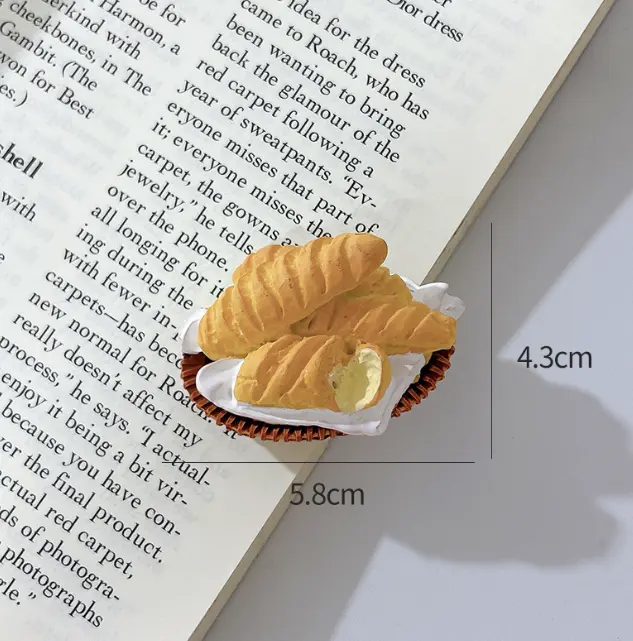 1pcs Bread Loaf Sour dough Basket Cake Topper Toy Style 2