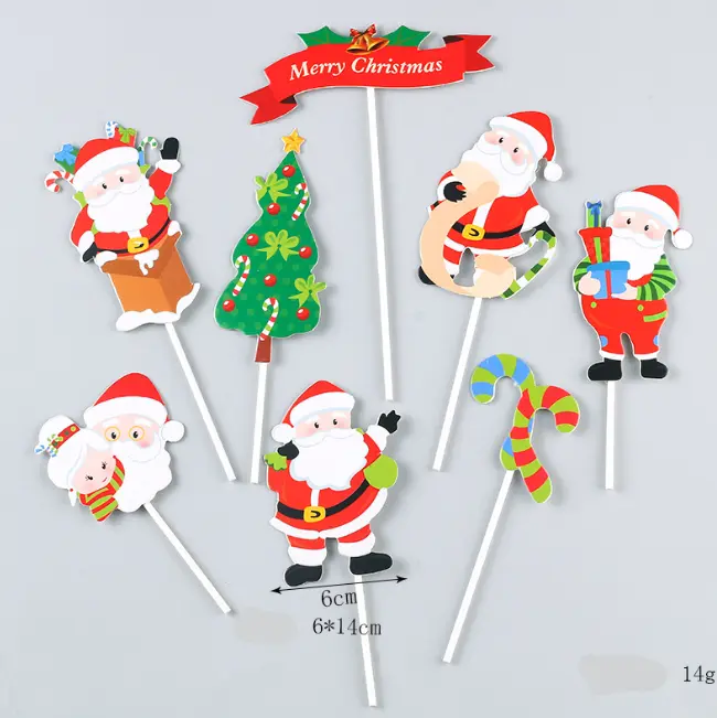 8 pcs Christmas theme cake topper style 10