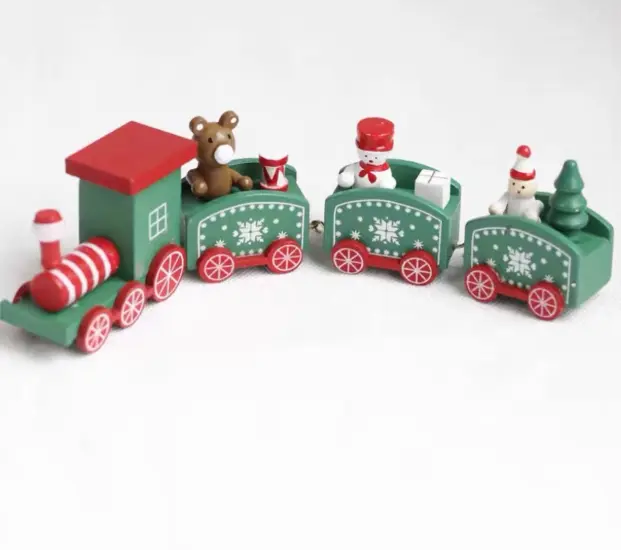 Wooden train cake toy topper