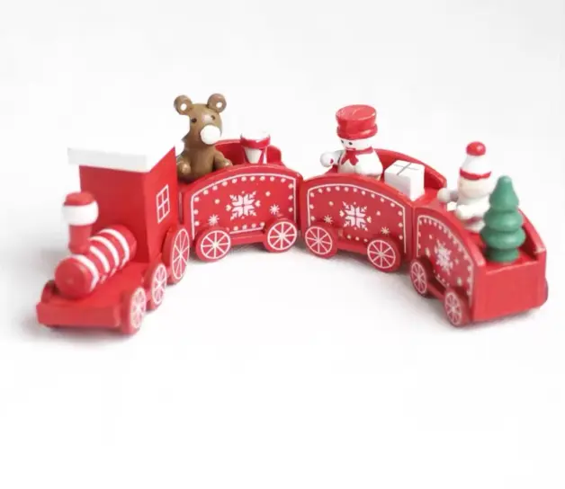 Wooden train cake toy topper