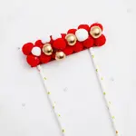 Christmas Red and white Curved Soft Balls with Gold Pearl Cloud