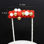 Christmas Red and white Curved Soft Balls with Gold Pearl Cloud