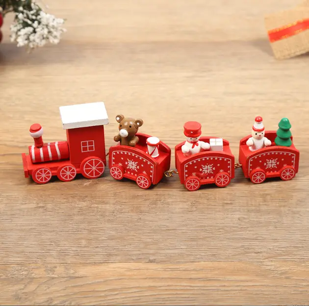 Wooden train cake toy topper