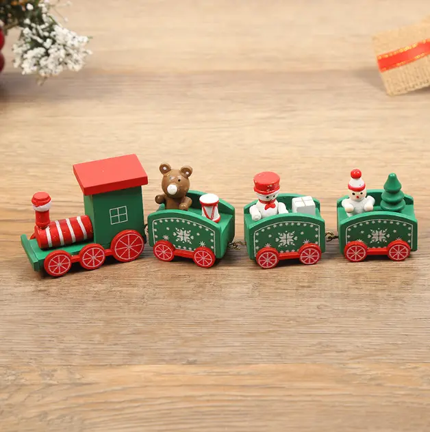 Wooden train cake toy topper