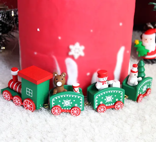 Wooden train cake toy topper