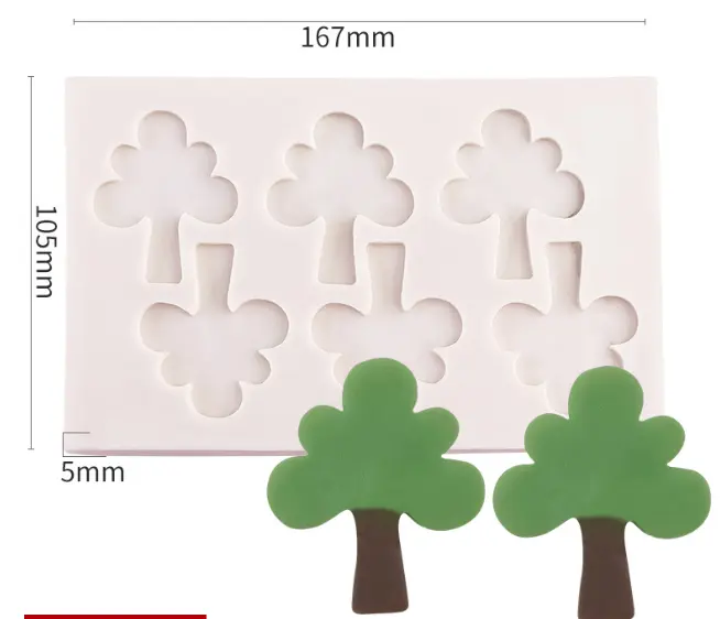 6 Cavity Tree silicone mould
