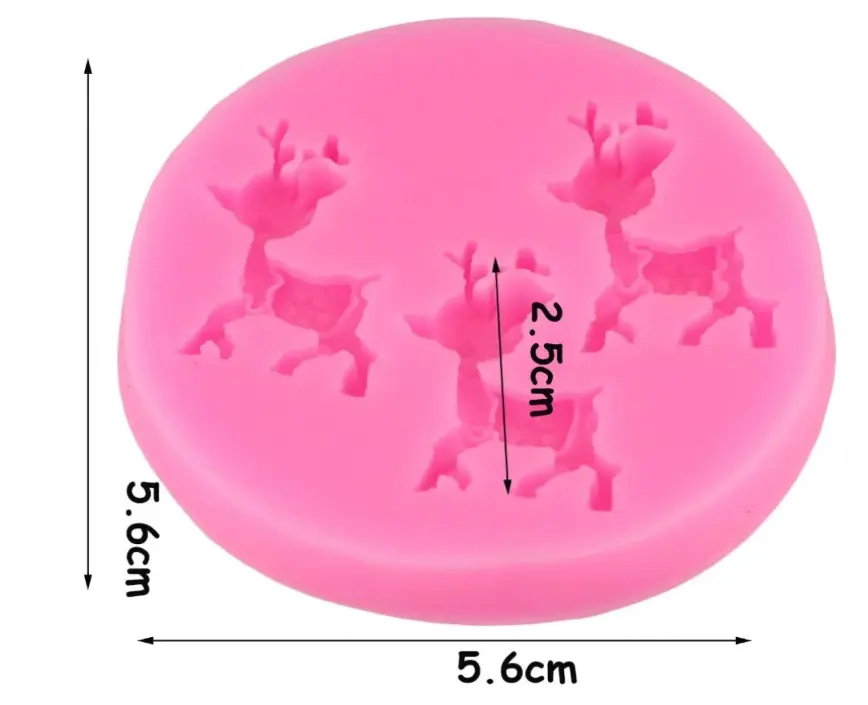 3 cavity Reindeer Christmas silicone mould