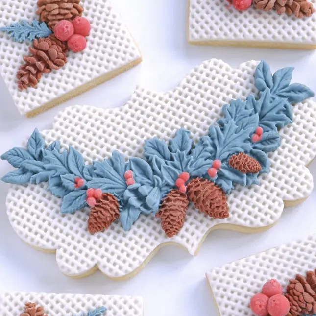 Christmas Pine Leaf Wreath silicone mould