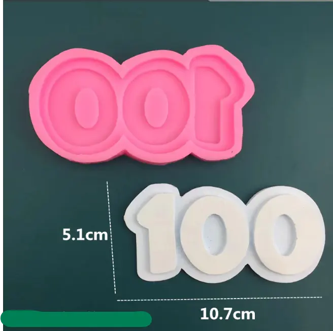 Happy 100 days silicone mould Style 2