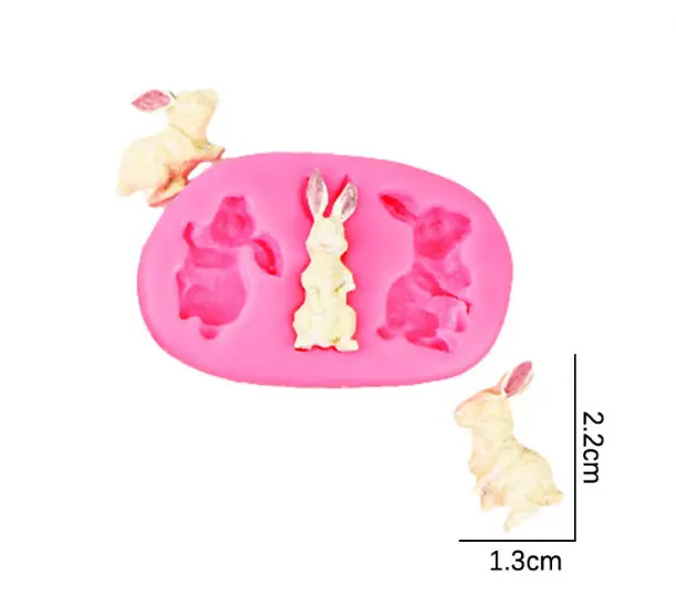 3 Cavity Bunny Rabbit Silicone Mould
