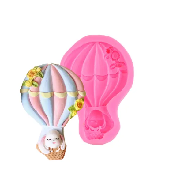 Cute floral Decorated Hot Air Balloon Silicone mould