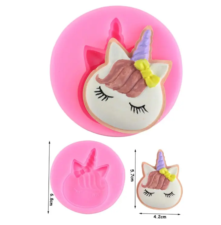 Unicorn Face with Bow silicone mould Style 3