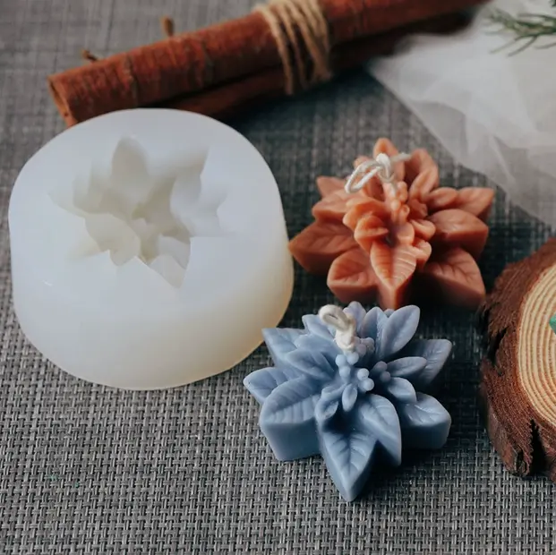3D Poinsettia flower silicone mould