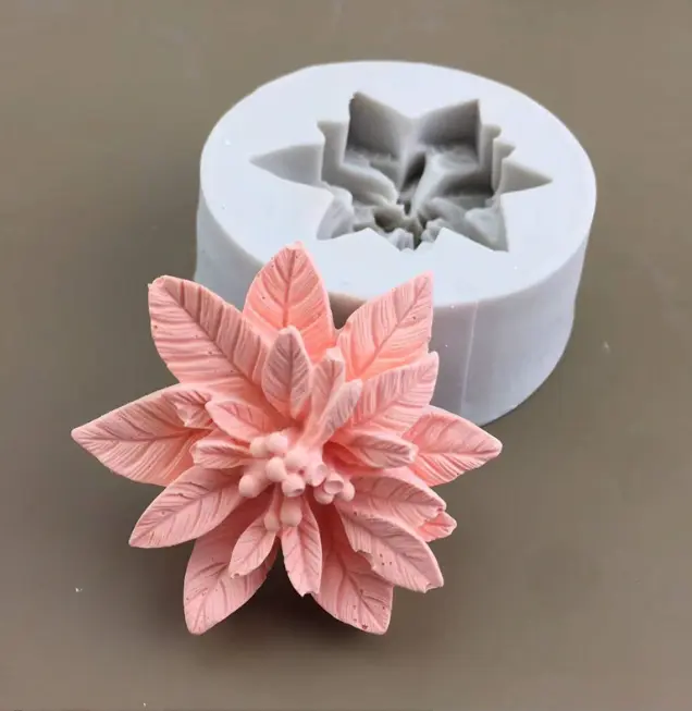 3D Poinsettia flower silicone mould